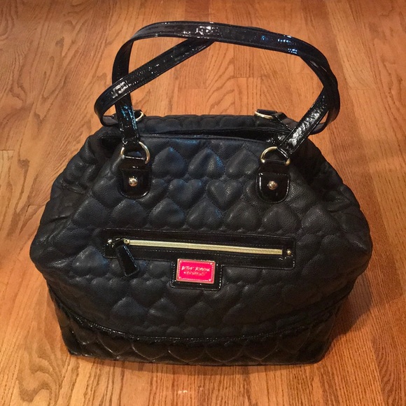 Betsey Johnson Handbags - Betsey Johnson Leather and Patent Hobo Bag
